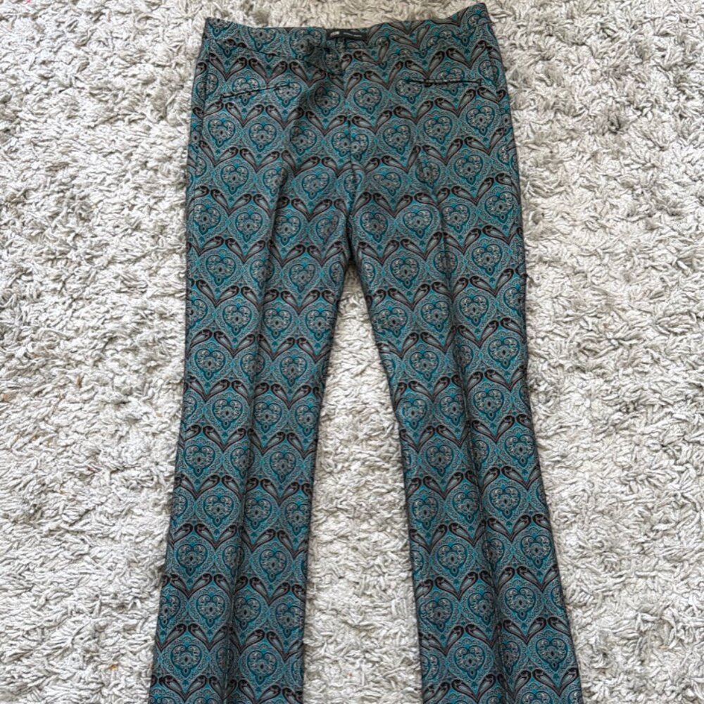 NWOT Paisley Women's Dress Pants | Fancy Trousers Turquoise
